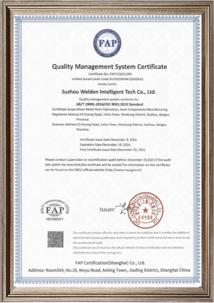 Certificazione per Metal Parts Maker 5